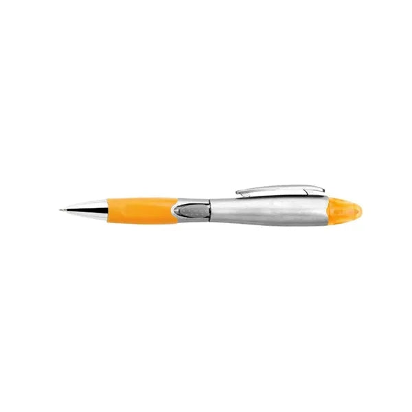 Silver Barrel Pen w/Highlighter