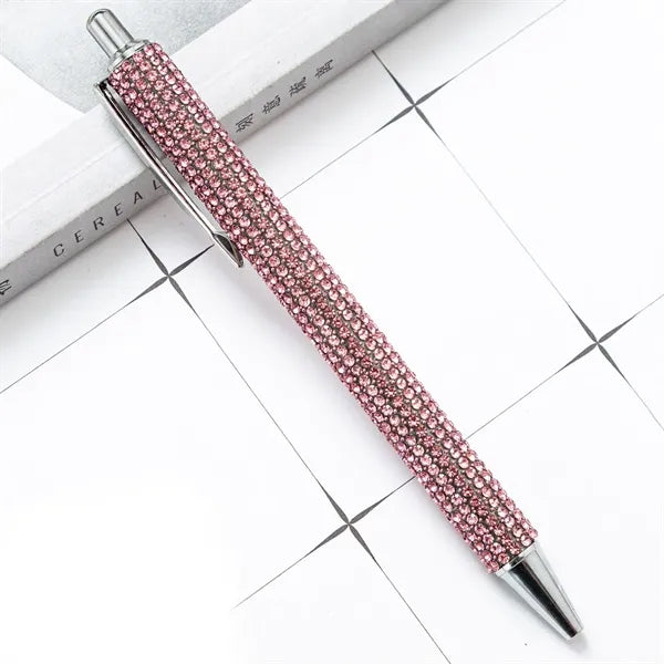 Metal Ballpoint Pen w/Crystal