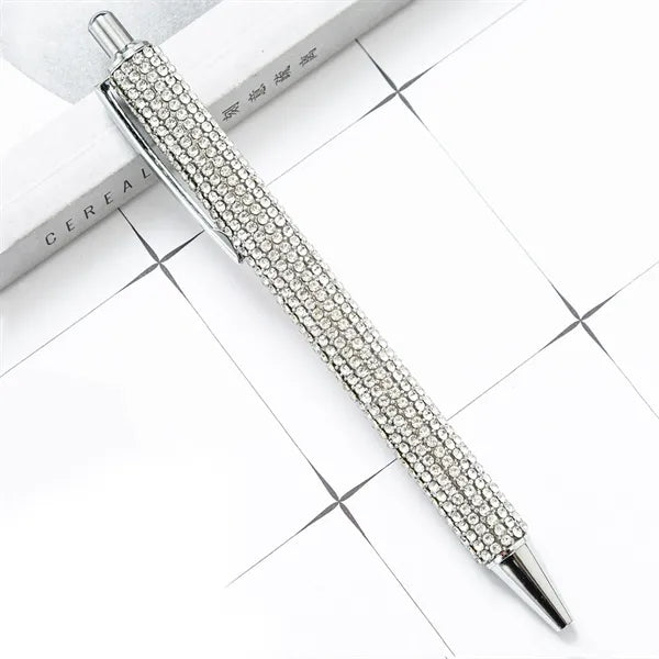 Metal Ballpoint Pen w/Crystal
