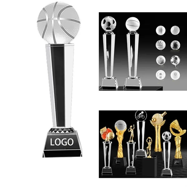 Golf/Basketball/Football Crystal Trophy
