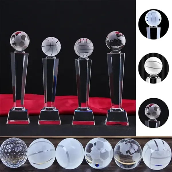 Golf/Basketball/Football Crystal Trophy