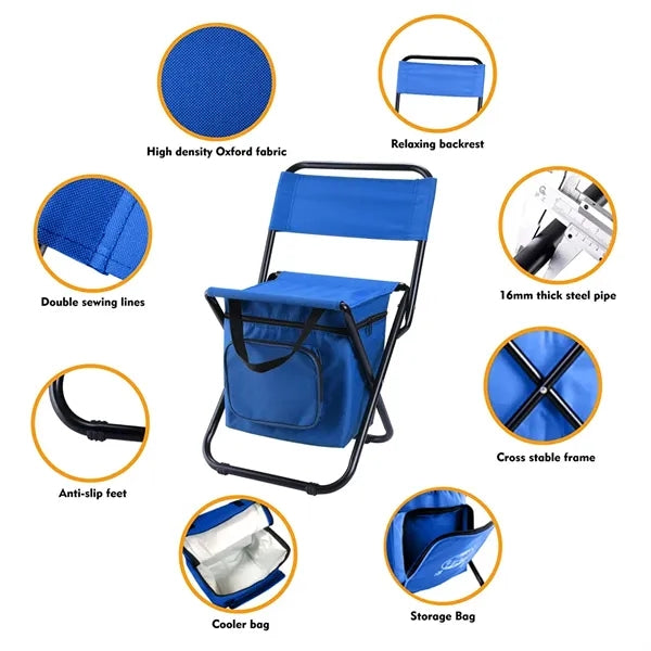 Portable Foldable Camping Chair with Cooler