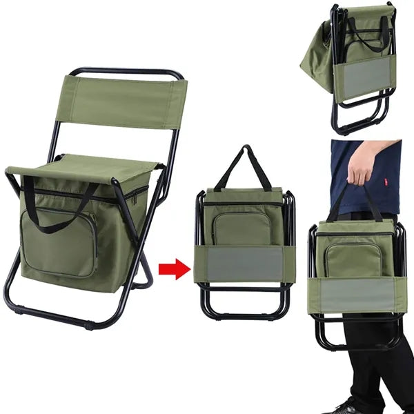 Portable Foldable Camping Chair with Cooler
