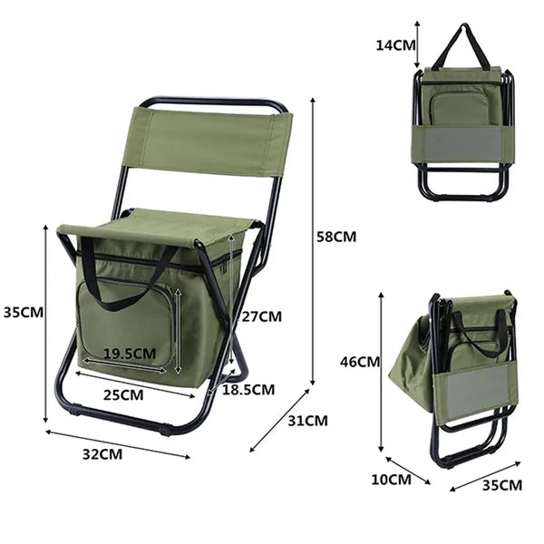 Portable Foldable Camping Chair with Cooler