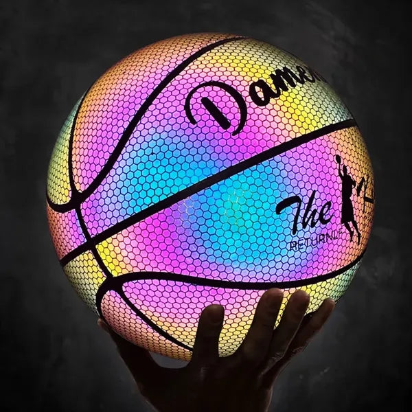 Reflective Glowing Holographic Luminous Basketball for Night