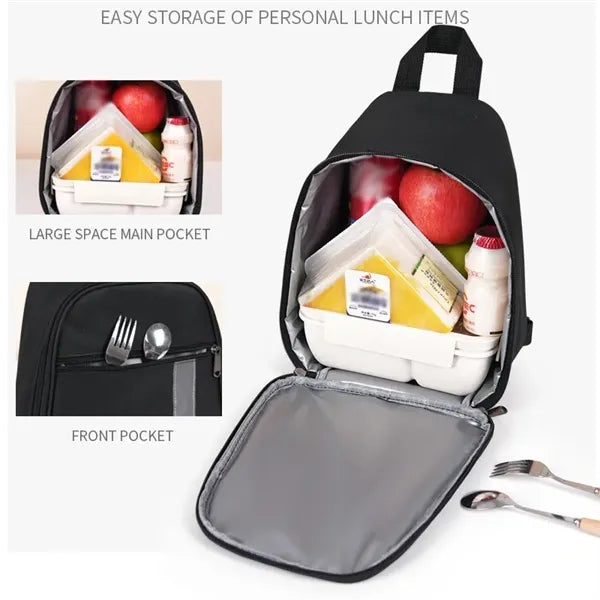 Single Shoulder Sling Insulated Lunch Bag