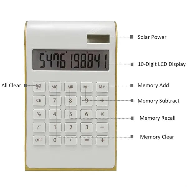 10 Digits Dual Powered Slim Desktop Calculator
