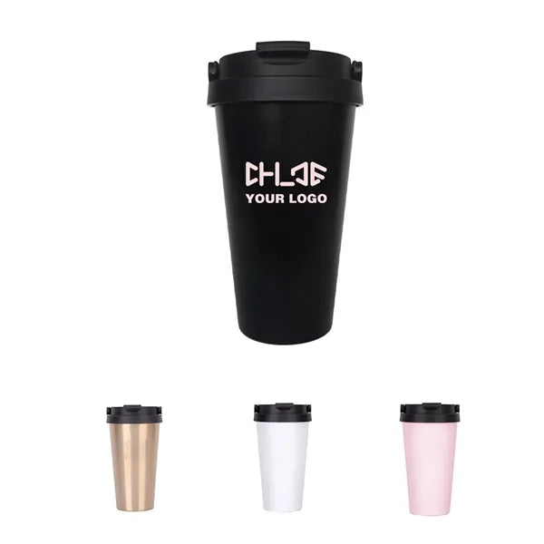 17oz Frosted Stainless Steel Coffee Bottle with Handle