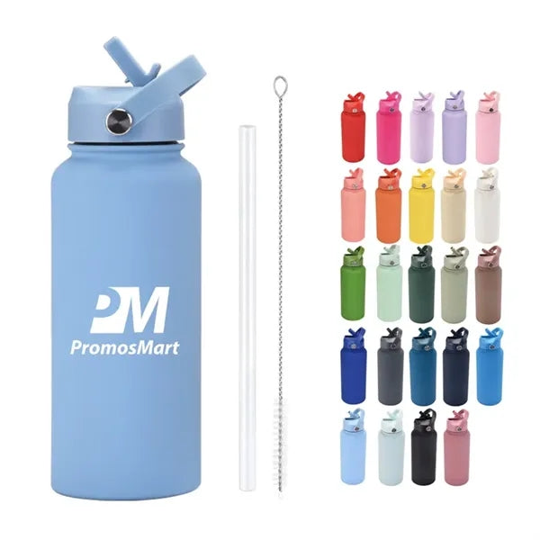 34 oz Insulated Stainless Steel Tumbler with Straw