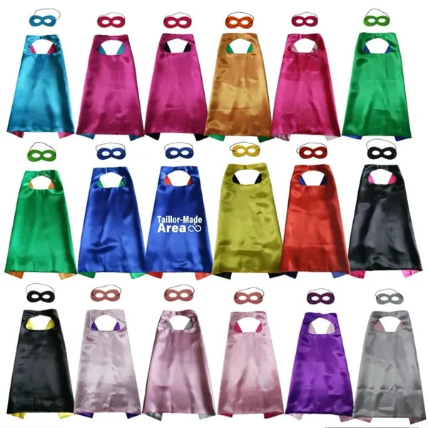 Kids Superhero Cape with Mask Double-Sided Satin