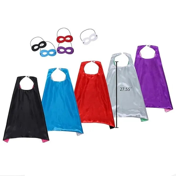 Kids Superhero Cape with Mask Double-Sided Satin