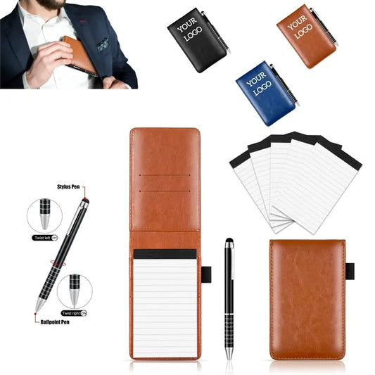 Mini Pocket Notepad Holder Set with Pen