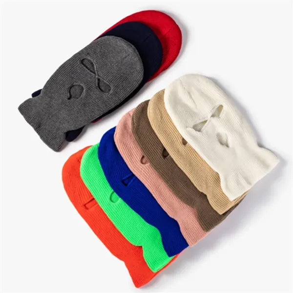 Acrylic Fiber 3-Holes Ski Knitted Mask