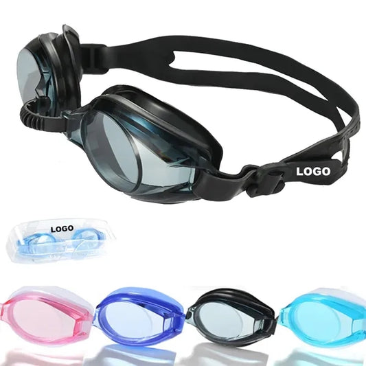 Adjustable Silione Anti-Fog Swimming Goggles w/ Case