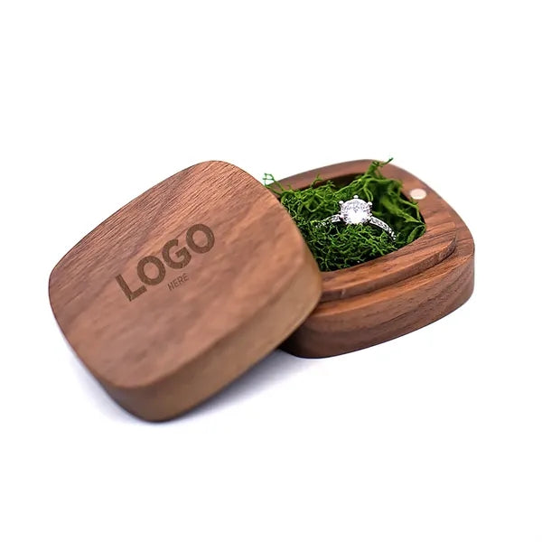 2.12" x 0.98" Hardwood Square Ring Box