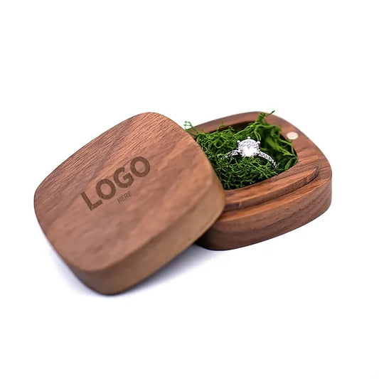 2.12" x 0.98" Hardwood Square Ring Box