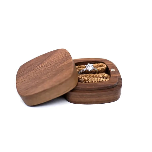 2.12" x 0.98" Hardwood Square Ring Box
