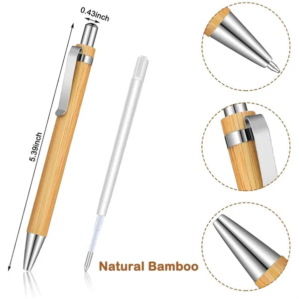 Premium Bamboo Retractable Ballpoint Pen