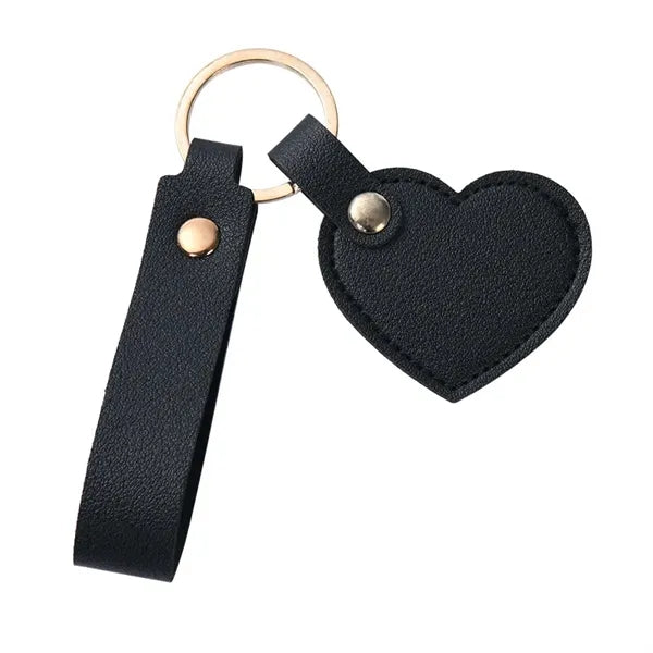 Heart-Shaped Leather Keychain