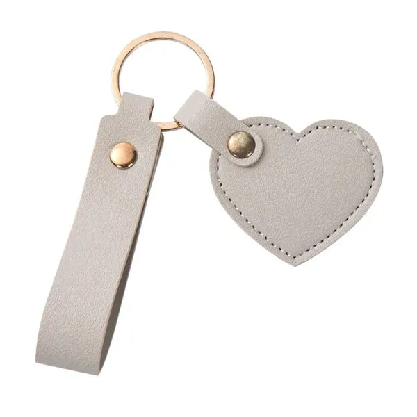 Heart-Shaped Leather Keychain