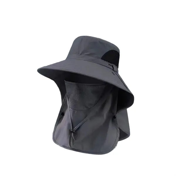 UV-Protective Quick-Dry Bucket Hat with Built-In Face Cover
