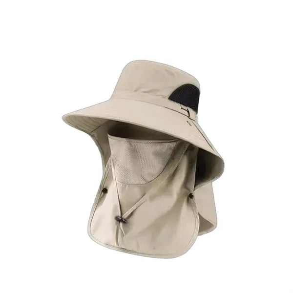 UV-Protective Quick-Dry Bucket Hat with Built-In Face Cover