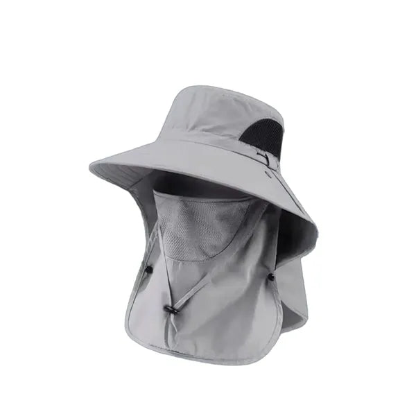 UV-Protective Quick-Dry Bucket Hat with Built-In Face Cover