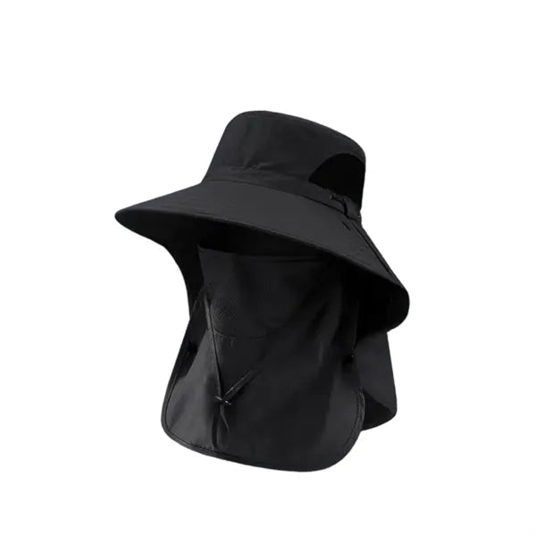UV-Protective Quick-Dry Bucket Hat with Built-In Face Cover