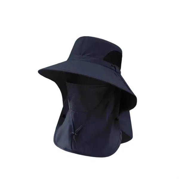 UV-Protective Quick-Dry Bucket Hat with Built-In Face Cover