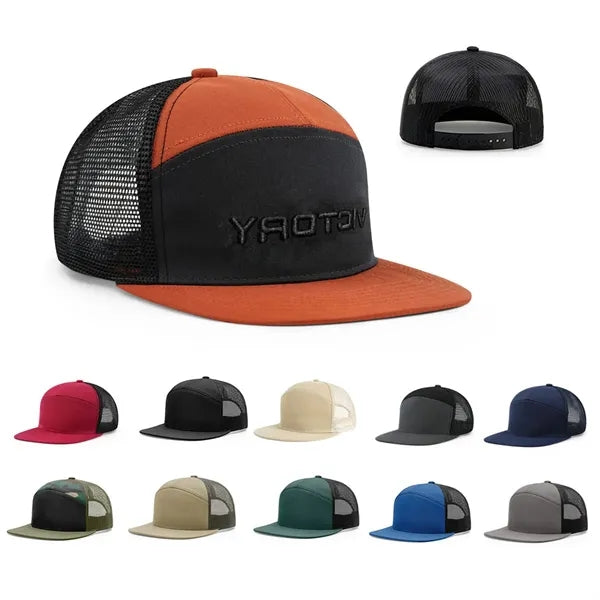7-Panel Mesh Embroidery Trucker Cap
