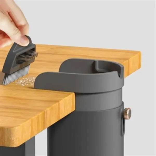 0.5L Hanging Desktop Trash Can with Broom Brush
