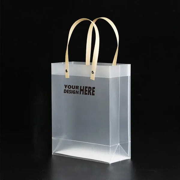 8"x10"x3.5" PP Frosted Waterproof Gift Bag With Handles