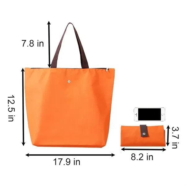 Oxford Cloth Shopping Eco-friendly Folding Zipper Bag