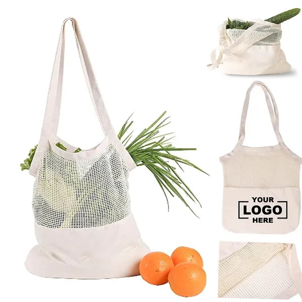Eco-friendly Shopping Grocery Cotton Mesh Tote Bag