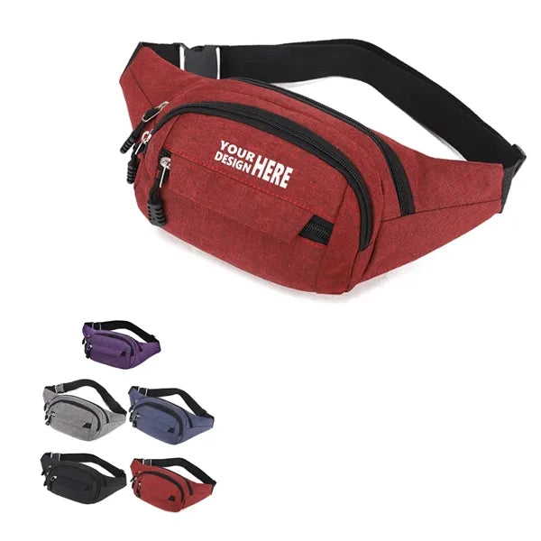 Large Crossbody Fanny Pack With 4-Zipper Pockets for Travel