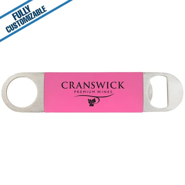 Long Bottle Opener With Engraved Silicone Grip- Fully Custom