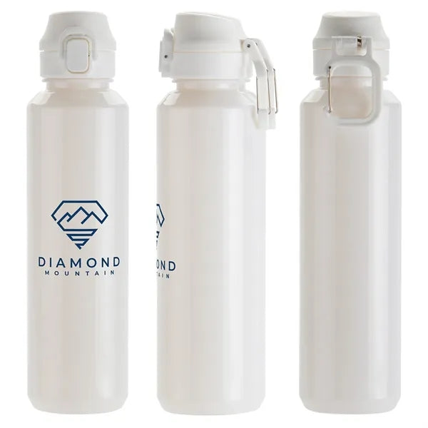 Switchback 27 oz RPET Bottle with Snap-Top Lid & Carabiner