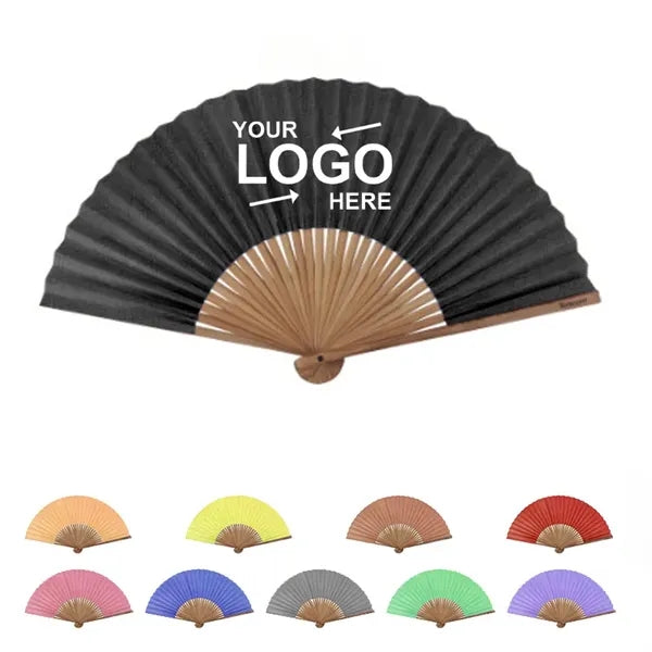 Foldable Chinese Fans With Bamboo Frames