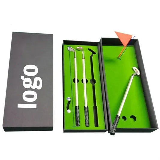 Golf Pen Set & Mini Desktop Putting Green Game
