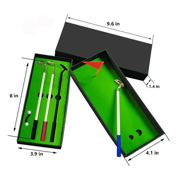 Golf Pen Set & Mini Desktop Putting Green Game