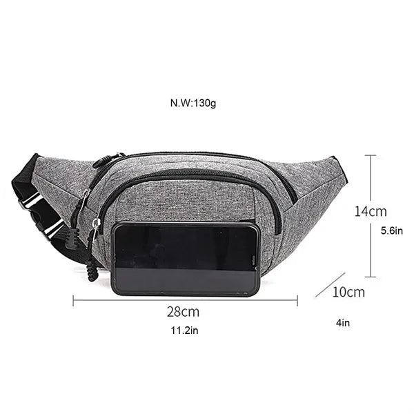 Sports Fanny Pack for Men Women Waist Bag with 3 Pockets