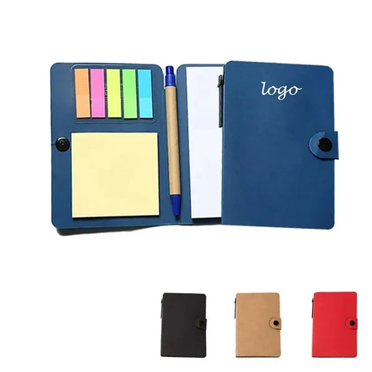 Kraft Paper Combination Notepad With Sticky Note With Pen
