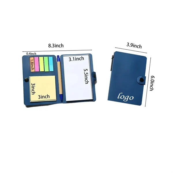 Kraft Paper Combination Notepad With Sticky Note With Pen
