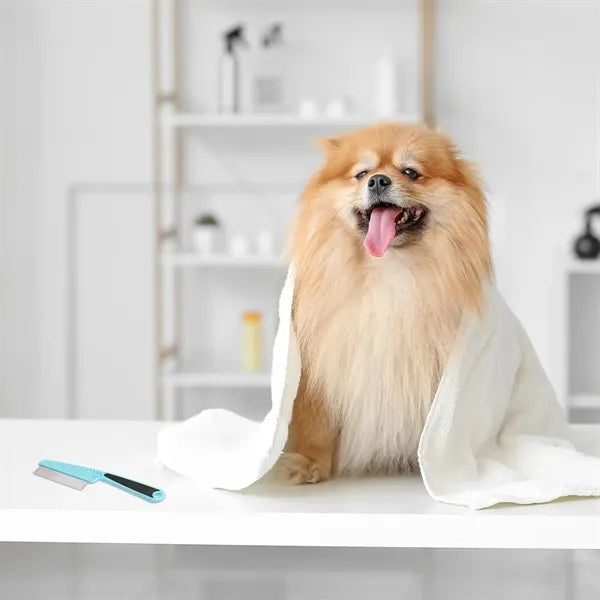 Flea Comb with Rubber Handle For Dog Or Cat