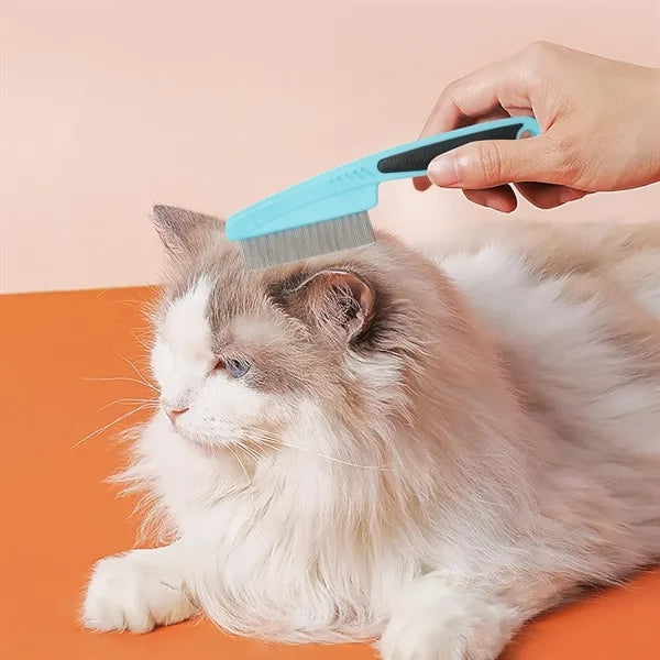 Flea Comb with Rubber Handle For Dog Or Cat