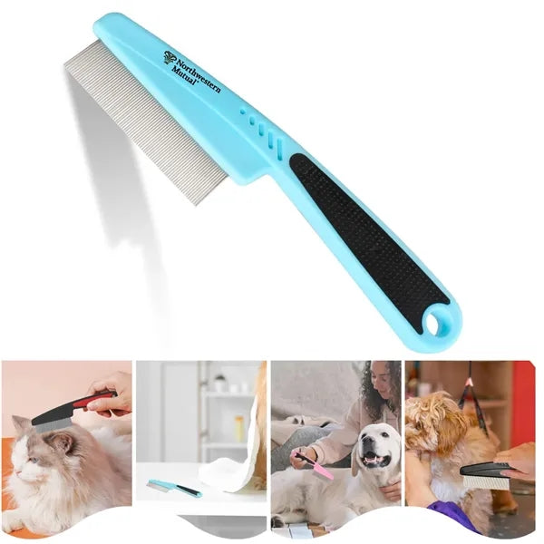 Flea Comb with Rubber Handle For Dog Or Cat