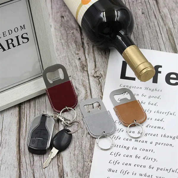 Leather Key Chains With Bottle or Can Opener