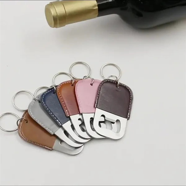 Leather Key Chains With Bottle or Can Opener