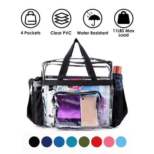 12x12x6 inch Waterproof Versatile Clear PVC Shoulder Bag