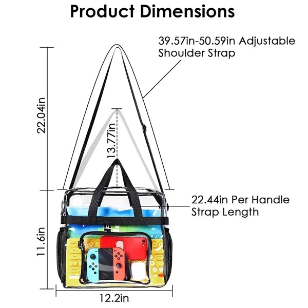 12x12x6 inch Waterproof Versatile Clear PVC Shoulder Bag